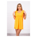 Dress with ruffles on the sides orange-neon