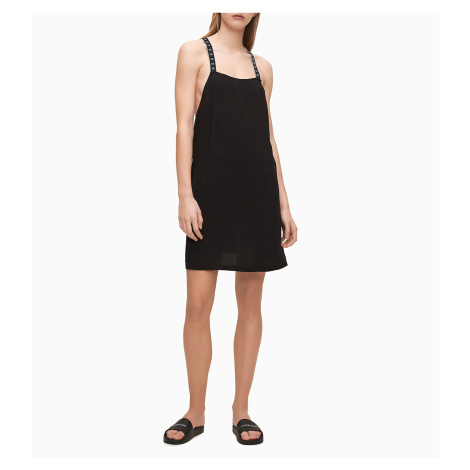 Plážové šaty KW0KW01010-BEH čierna - Calvin Klein