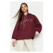 Trendyol Damson Loose Fit Knitted Sweatshirt