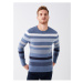 LC Waikiki Crew Neck Long Sleeve Striped Men's Knitwear Sweater