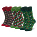 Rainbow Socks Súprava 3 párov vysokých ponožiek unisex Xmas Socks Box Stripes Pak 3 Zelená
