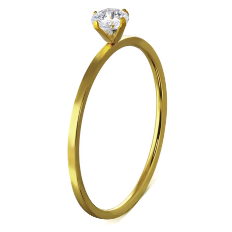 Surgical steel engagement ring in gold color