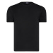 T8569 DEWBERRY BIKE COLLAR MEN'S T-SHIRT-PLAIN BLACK