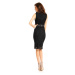 Krajkové dámské šaty bez rukávů středně dlouhé černé - Černá / XL - MAYAADI černá XL