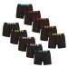 10PACK Men's Styx Long Sports Boxer Shorts Black