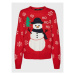 Vero Moda Sveter Snowman 10272448 Červená Regular Fit