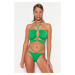 Trendyol Green Bikini Top bez ramienok