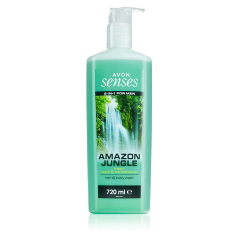 Avon Senses Amazon Jungle sprchový gél na telo a vlasy pre mužov