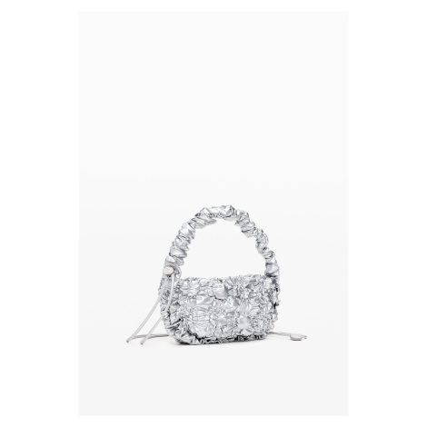 Women's handbag in silver color Desigual Flossy Eibar Mini - Women's