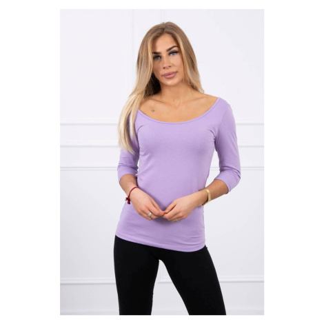 Purple blouse with round neckline