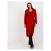 Merve OH BELLA red plush maxi coat with belt