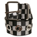 Plaid belt with eyelets black/white