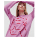 Sveter Karl Lagerfeld Ikonik 2.0 Crew Neck Sweater Pink/Red