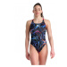 Arena women swimsuit swim pro back allover black/multi/freak rose