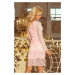 Ružové čipkované šaty s výstrihom CLAUDIO 170-4