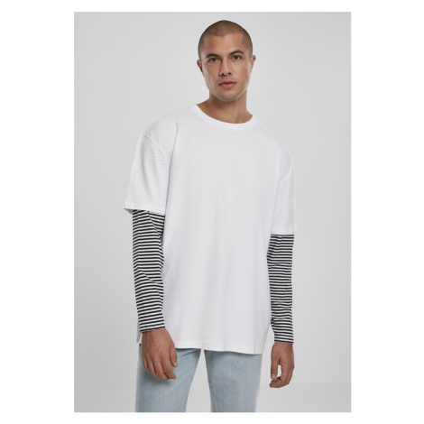 Oversized Double Layer Striped LS Tee White Urban Classics
