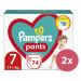 2x PAMPERS Pants Nohavičky plienkové jednorazové 7 (17 kg+) 74 ks - MEGA PACK