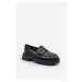 Girls' shoes, moccasins with embellishments, black Elvilda