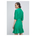 Šaty Medicine zelená farba, mini, áčkový strih