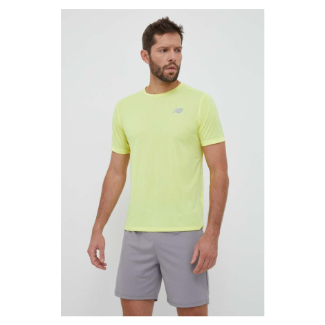 Bežecké tričko New Balance Impact Run žltá farba, jednofarebné