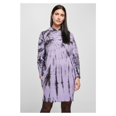 Women's oversized dress with black/lavender hooded tie