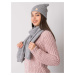 RUE PARIS Grey winter set with hat and scarf