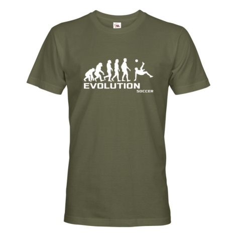 Pánské tričko s potlačou Evolúcia futbalu