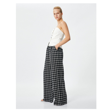 Koton Wide Leg Trousers with Lace-up Waist