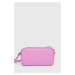 Kožená kabelka Patrizia Pepe ružová farba