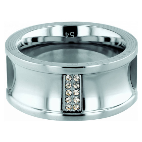 Tommy Hilfiger Luxusné oceľový prsteň s kryštálmi TH2780034 54 mm