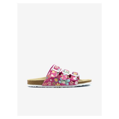 Ružové dievčenské kvetované papuče Richter