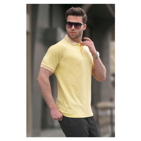 Madmext Yellow Men's Regular Fit Polo Neck T-Shirt 6105