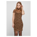 Women's dress with leopard mesh