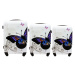 Sada 3 bielych škrupinových cestovných kufrov &quot;Butterfly&quot; - veľ. M, L, XL