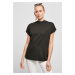 Women's oversized viscose T-shirt with black sleeve