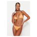 Trendyol Textured High Leg Bikini Bottom with Orange Accessories