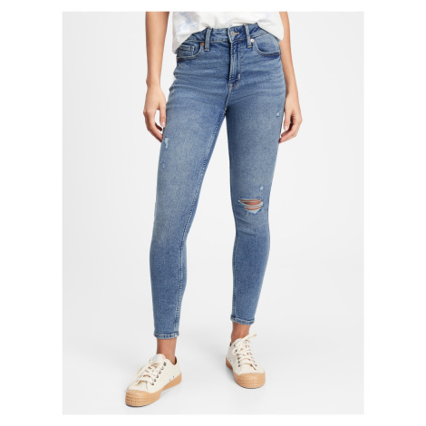 Modré dámske jeggings