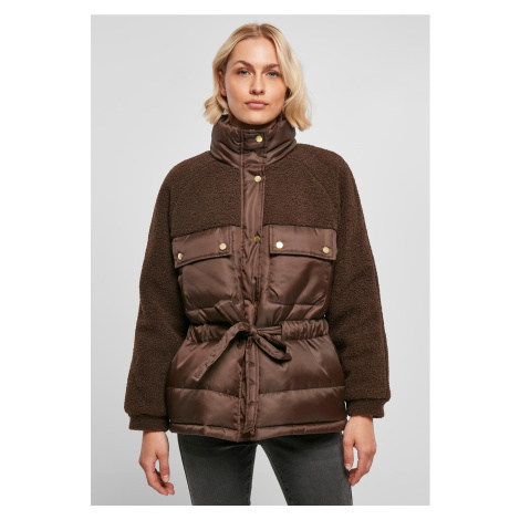 Women's Sherpa Mix Puffer Jacket Brown Urban Classics