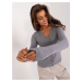 Women's dark grey V-neck cardigan