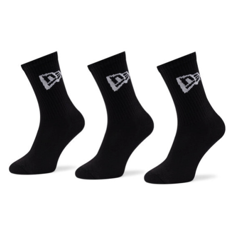 New Era Súprava 3 párov vysokých ponožiek unisex Flag Crew 13113643 Čierna