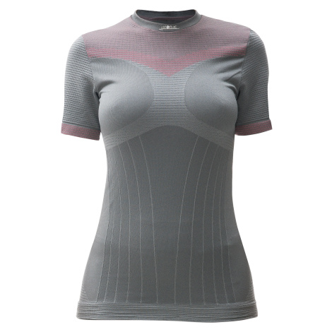 Dámske športové tričko s krátkym rukávom IRON-IC - šedo-ružová Farba: Šedo-ružová, Veľkosť: