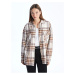 LC Waikiki Plaid Long Sleeve Oversize Women's Shirt Jacket