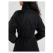 Čierny dámsky prešívaný zimný kabát so zaväzovaním Desigual Granollers