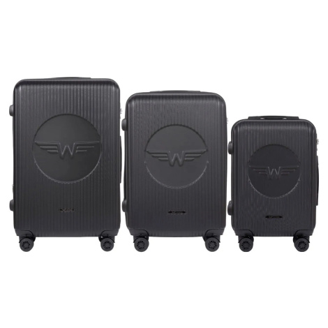 ANTRACITOVÁ SADA CESTOVNÝCH KUFROV SWALLOW SWL03 KPL, SET OF 3 WINGS SUITCASES (L, M, S), DARK G