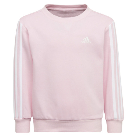 Dětská mikina adidas Essentials 3-Stripes Crew Neck Clear Pink