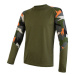 SENSOR MERINO IMPRESS pánske tričko dl.rukáv safari / camo