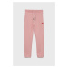 Detské bavlnené nohavice Tommy Hilfiger ružová farba, s potlačou