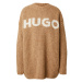HUGO Oversize sveter  béžová / hnedá