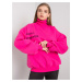 Turtleneck sweatshirt with fuchsia filling