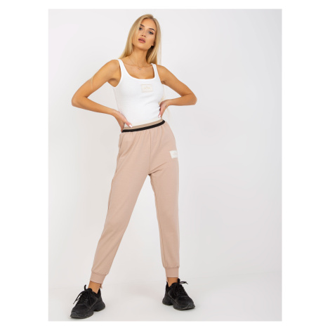 OCH BELLA beige sweatpants with high waist